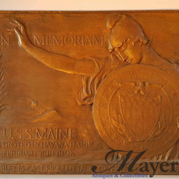 USS Maine Memorial Brass Plaque