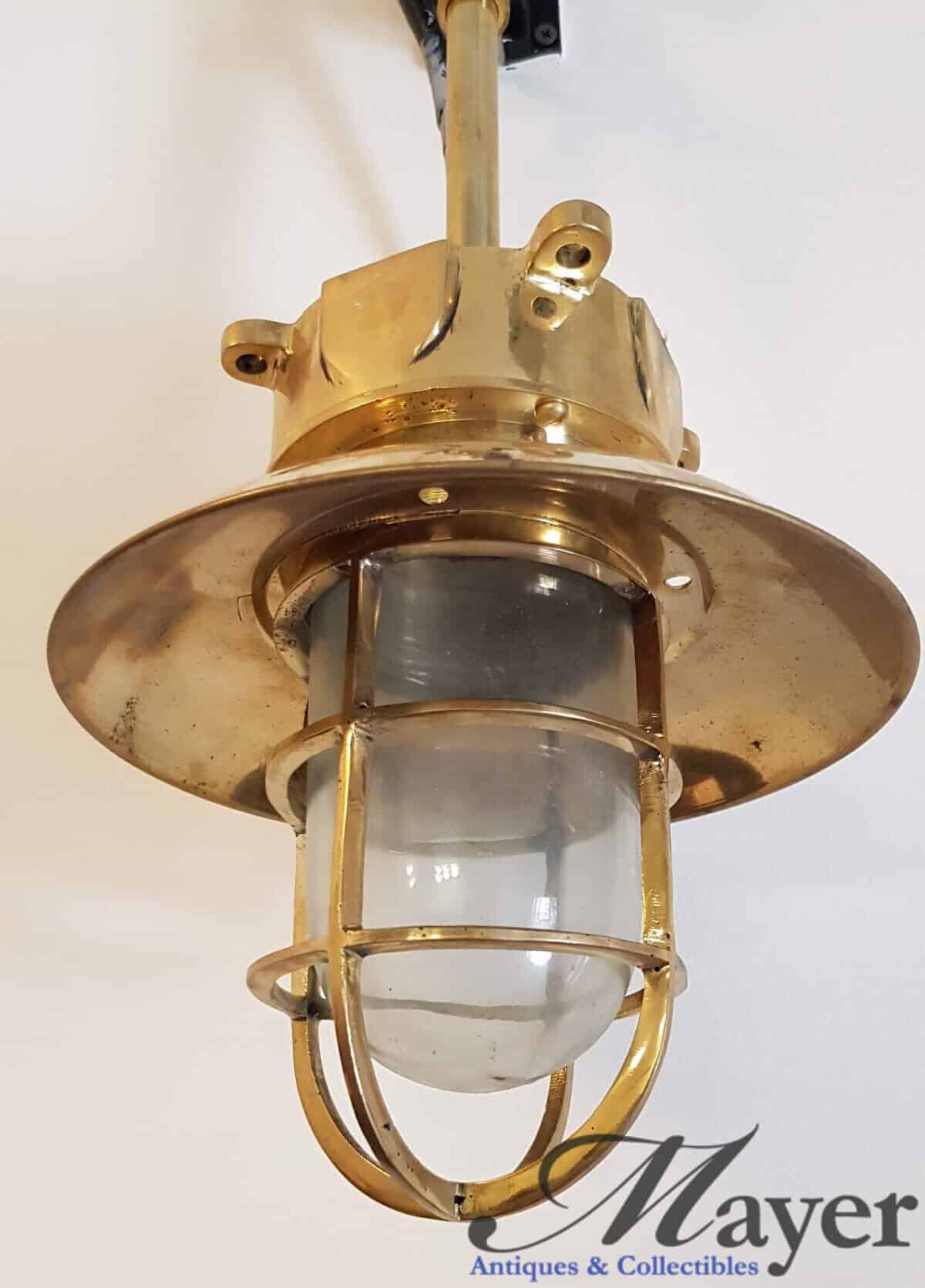 Hanging Nautical Brass Lamp From Rod