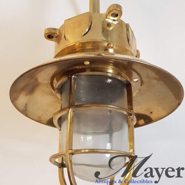 Hanging Nautical Brass Lamp From Rod