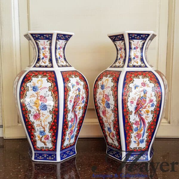 A set of two Chinese style vases by CB Italy