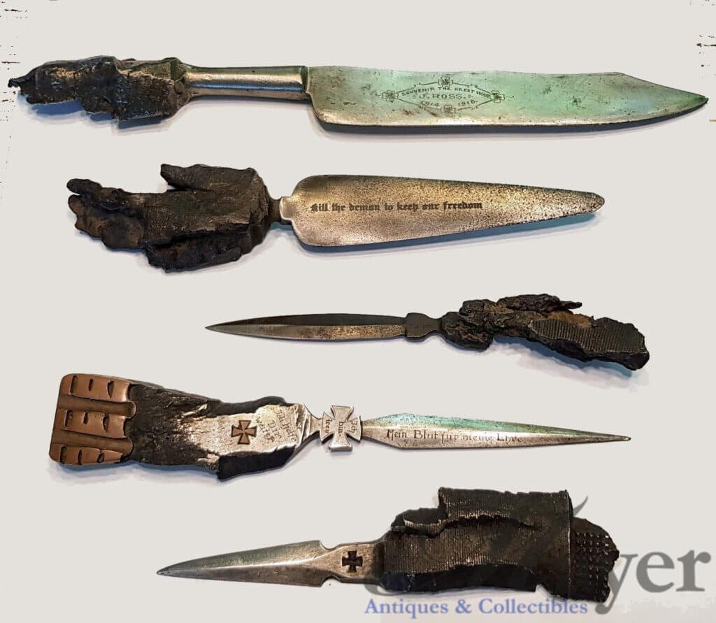 World War One Trench Art Knives Set
