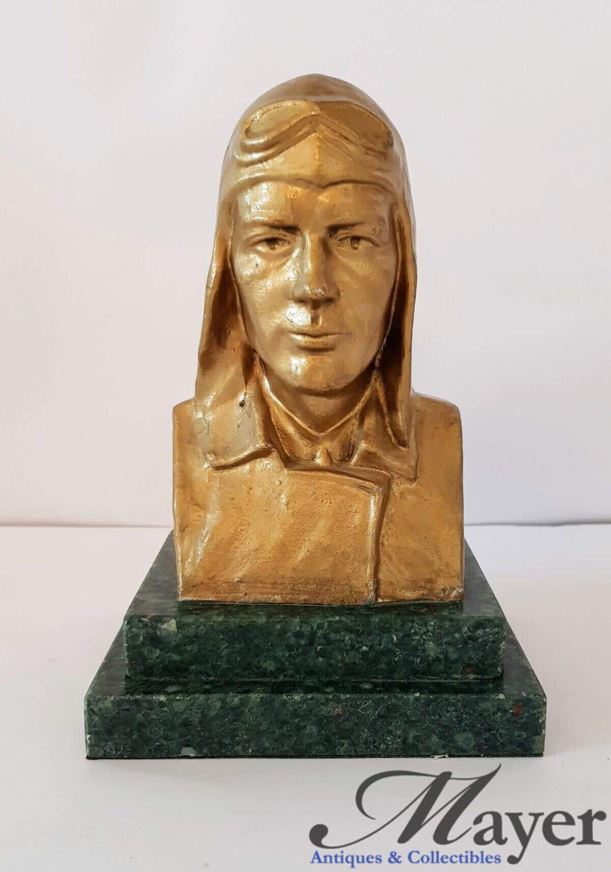 Charles Lindbergh Bust Lucky Lindy Bank By Grannis & Tolton 1928