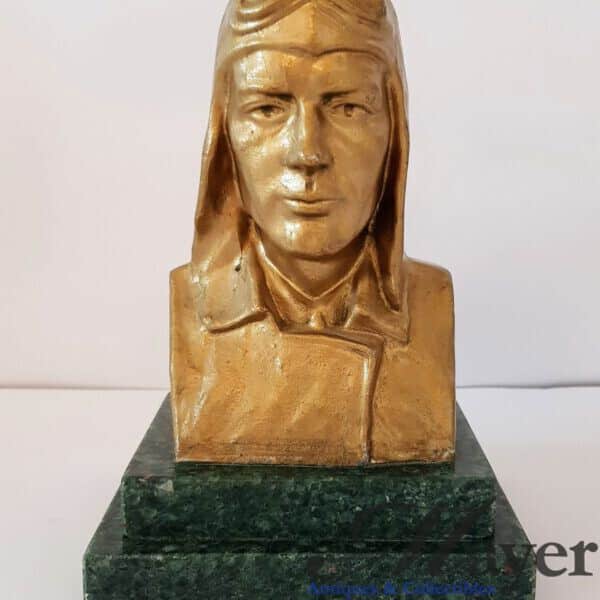 Charles Lindbergh Bust Lucky Lindy Bank By Grannis & Tolton 1928