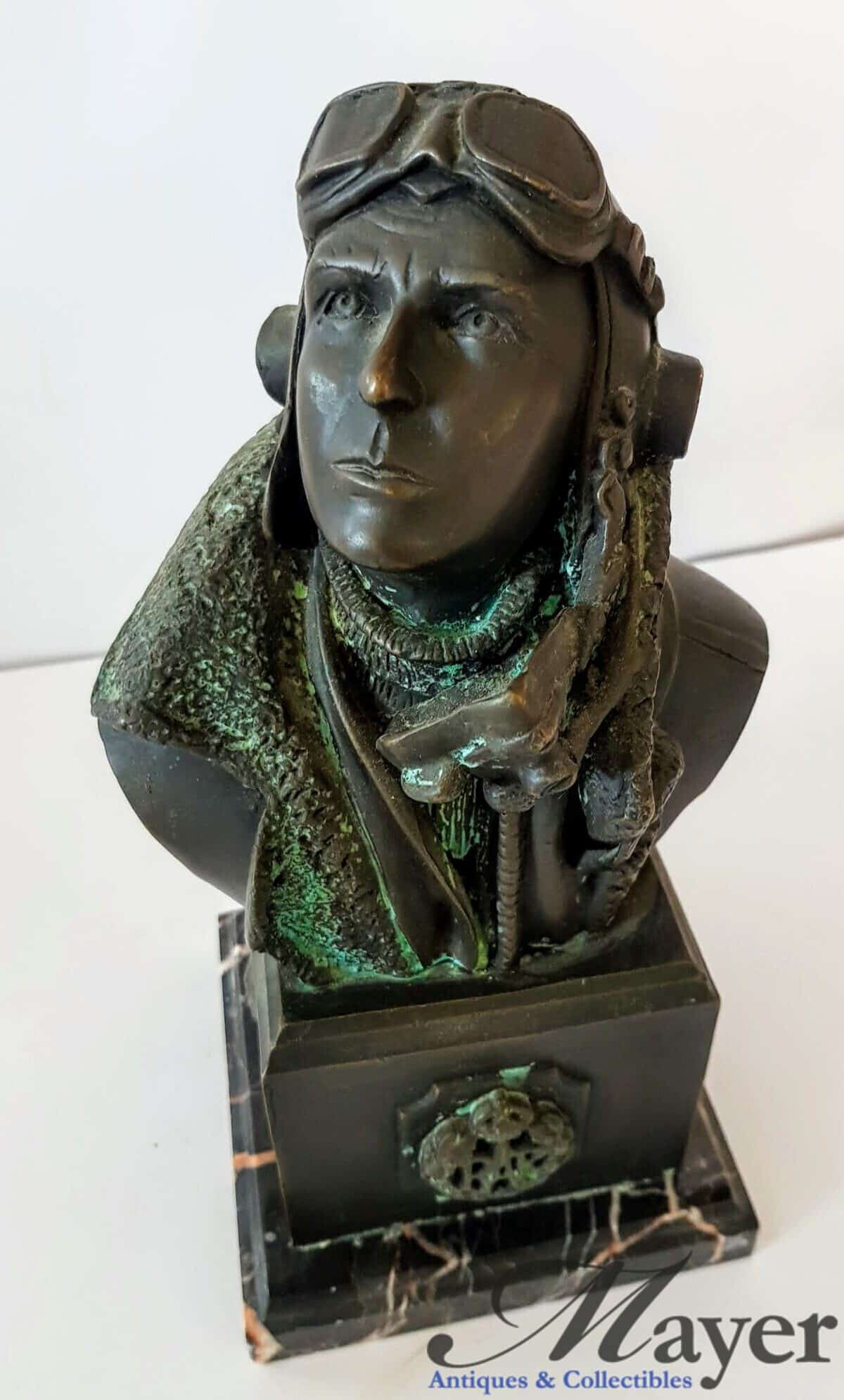 RAF Bronze Bust of Spitfire Pilot Douglas Bader