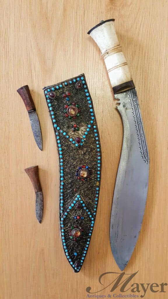 Nepalese Kukri Knife With Bone Handle Mayer Antiques & Collectibles