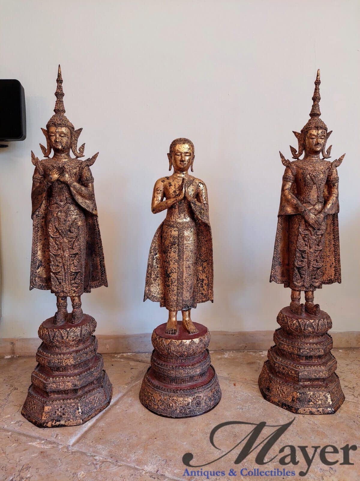 Three Thai Thephanom Statues Set