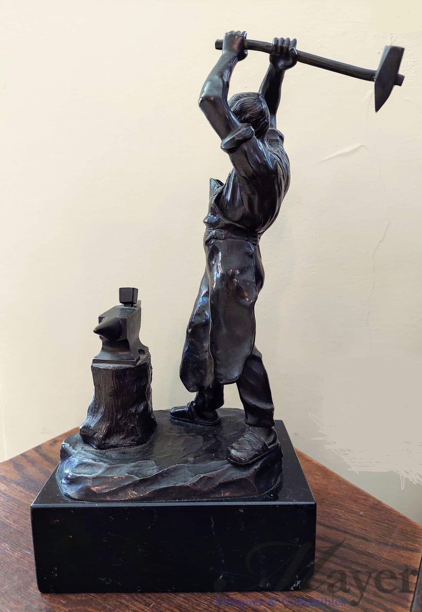 German Blacksmith Bronze Sculpture Mayer Antiques & Collectibles