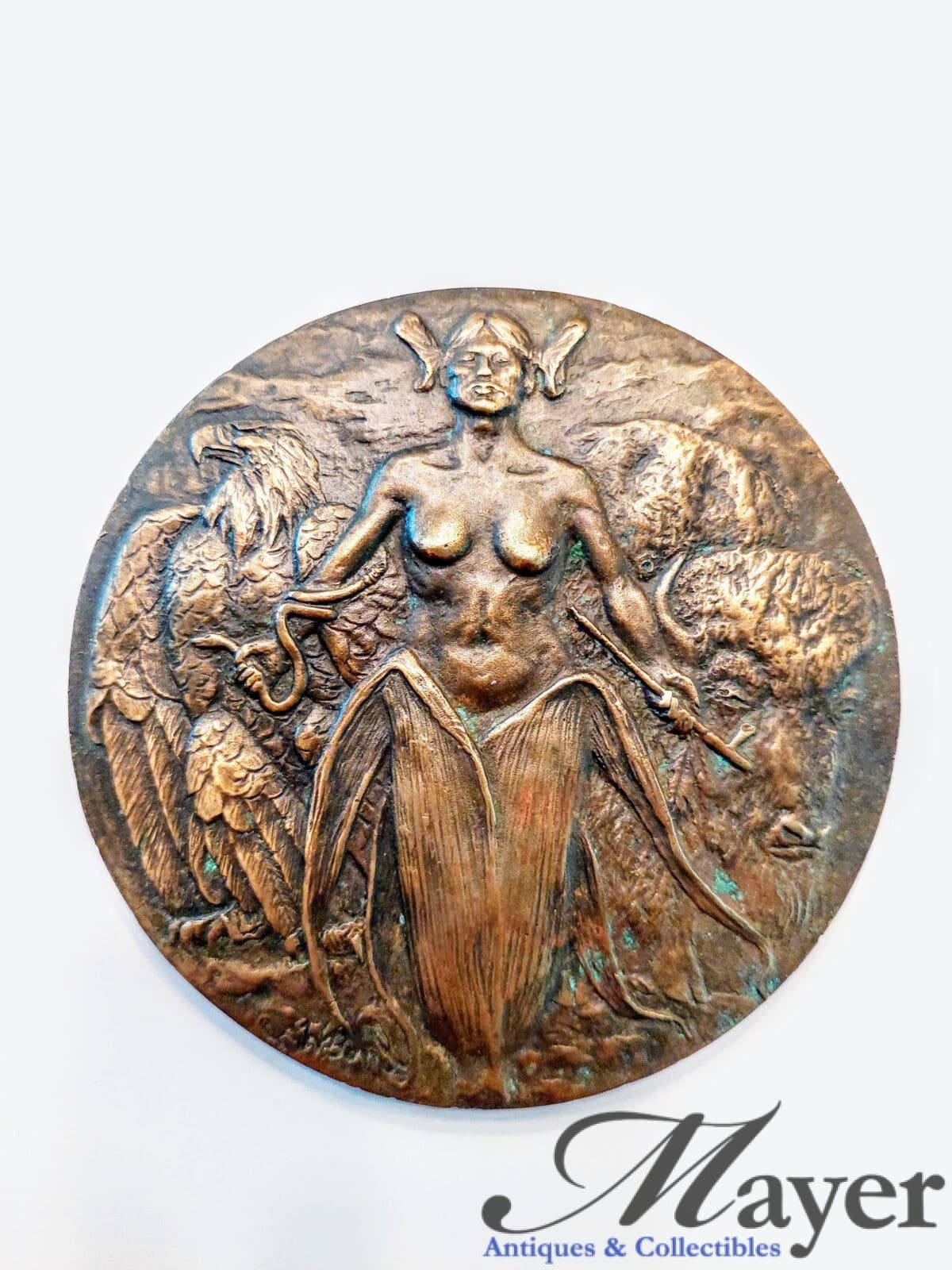 Hopi Tribe Native American Indian Bronze Medallion