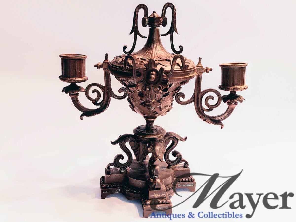 Victorian Two Branch Bronze Candelabra