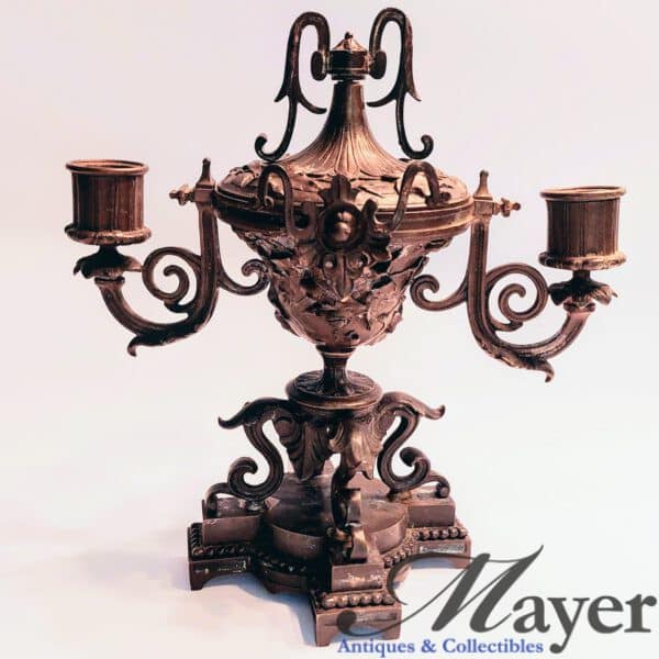 Victorian Two Branch Bronze Candelabra