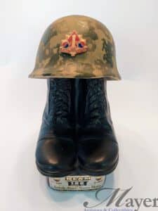 Jim Beam Army Helmet & Boots 100 Months Old Decanter - Mayer