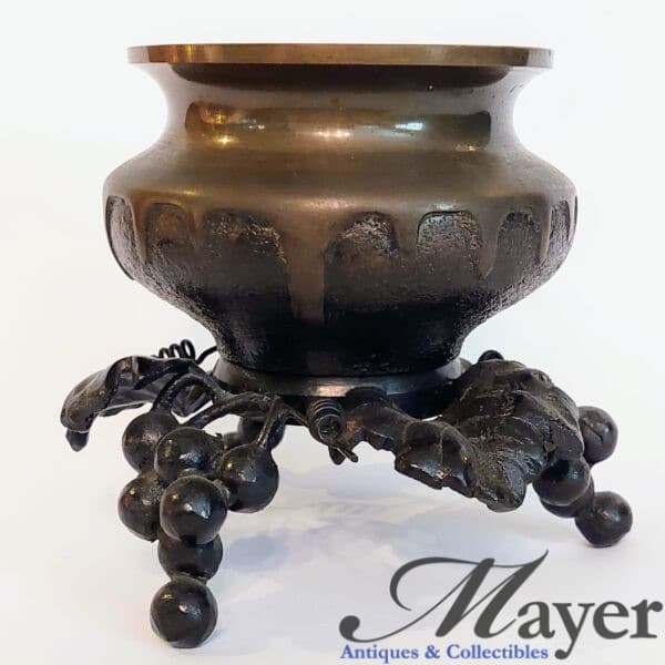 Japanese Bronze Vase with Grapes Base by Shoho AKA Katsumine.