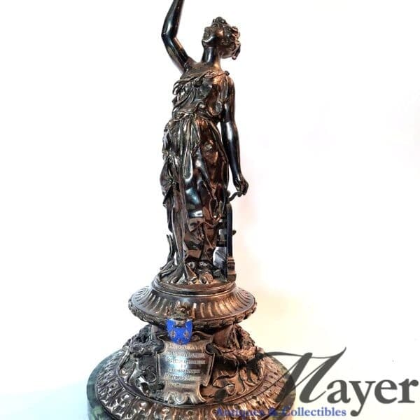 Silver sculpture of woman goddess 1887