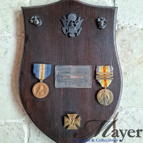 Commemorative plaque for Lieutenant De Lancy J. Colvin of Jackson, Michigan, a WW1 hero.