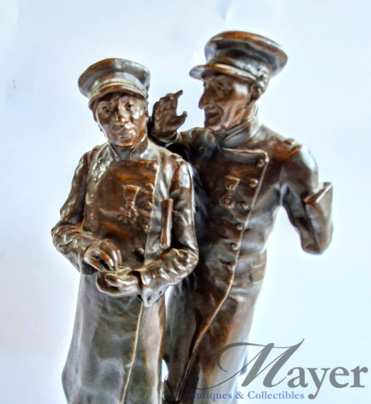 Two Amputated War Veterans Bronze Sculpture By Paul Thubert.