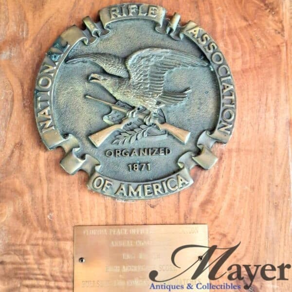 National Rifle Association Florida Peace Officers Association bronze plaque for a shooting competition.