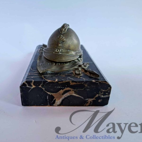 French WW1 Adrian helmet inkwell trench art