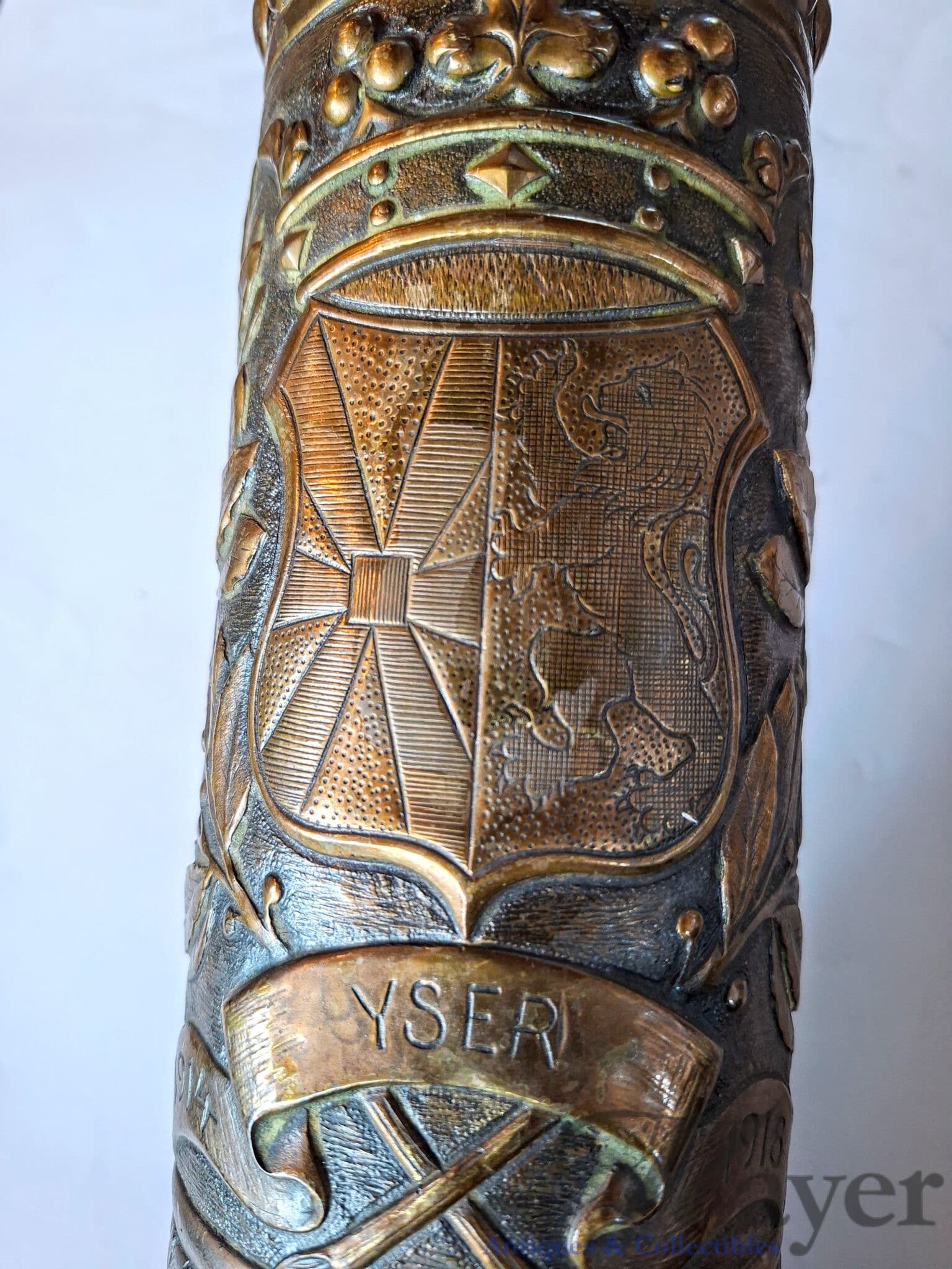 WW1 Trench Art Pair of Decorative Artillery Shells
