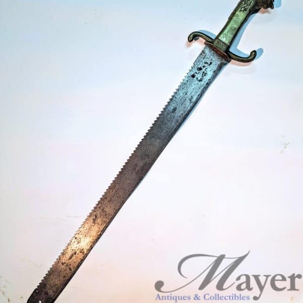 A rare and unique roaring lion sapper's or pioneer's sword, probably French, maybe Italian or British.